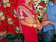 Desi Village Stepmom in Red Saree Takes Doggy Pound from Stepson Hindi Audio Full Fuck