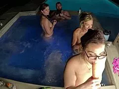 Ever seen Deliah Grace and Scarletts gush in a wild hot tub orgy?