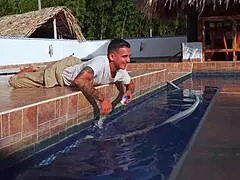 colombian milf ebony rides my husband's young worker's big cock by pool