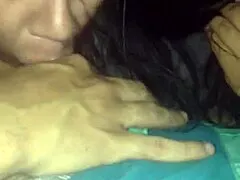 submissive mature latina sucks young guys cock hard outdoors swallowing load