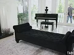 Landlord fucks my big tits latina ass straight to mouth