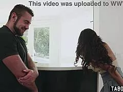 Landlord fucks my big tits latina ass straight to mouth