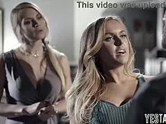 big tits teen stepdaughter joins stepmom stepdad for wild threesome