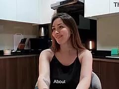 stepmom sneaks under table for secret cock suck then bends over