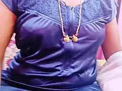 sexy desi stepmom strokes cock with dirty telugu talk and big tits