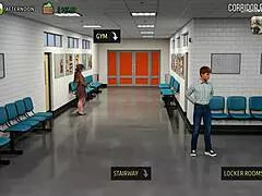 i-i can't stop... sexy big tits milf teacher slut fingers her wet pussy and sucks monster cock in office gym