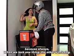 Man, this big-bootied milf tips delivery guy Jean Paul with Sarah Black's curves right?
