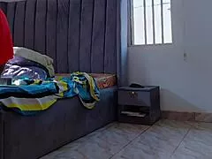 Plump ebony milf's onion booty jiggles in closeup homemade tease