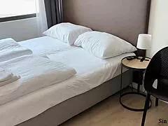 stepmom shares hotel bed with stepson and they fuck wildly