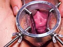 Miss Katryn's Pussy Stretched Deep with Golden Ball Toy and Pissing Close-Up!