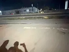 young blonde drops to suck this black cock hard while cruising city streets