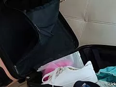 Stepmom can't resist horny urge watching petite blonde stepdaughter strip naked!