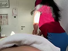 oh fuck i made my client cum twice durin sexy oiled nurse massage sesion