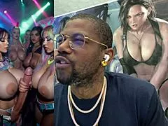m3gan 3.0's beautiful trans cock cums as milf sucks off ginger transgender in club