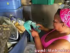 Cumlotta Hunter's ebony milf slut training involves deepthroat blowjob and facial cum swallow in clip ii