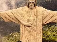 Brazilian brunette milf with natural tits and big ass gets gaping pussy fucked by black cock in Rio!