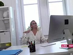 Stepfather's Busty Secretary Deepthroats and Rides Cock in Heels