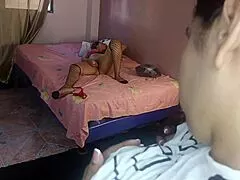 stepmom catches you staring and invites steamy lesbian play with juicy wet pussy licking and scissoring