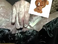 Extreme kinky Arab stepsis masturbates with vibrator and yogurt in dripping pussy