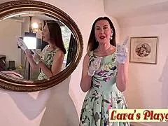 British Lara Latex teases first spring wet pussy rub?