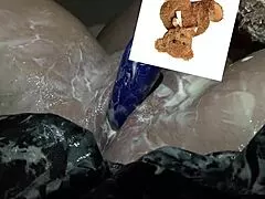 Extreme kinky Arab stepsis masturbates with vibrator and yogurt in dripping pussy