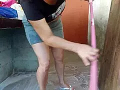 😏 hot maid grabs my cock in yard while wife's away! she moans wild