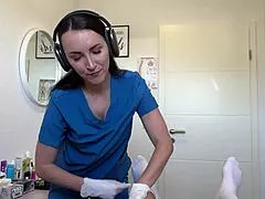 he unloads twice on massage table from handjob blowjob