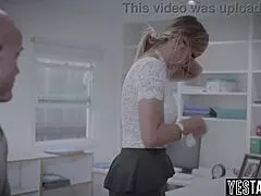 damn that big boobs curvy secretary milf got seduced and doggystyle pounded by her boss at work