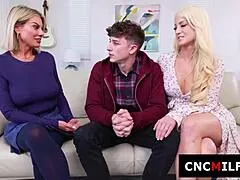 addyson joins in he fingers her pussy while stepmom rides his cock 😈👉💦