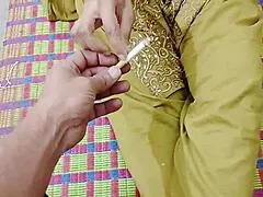 Desi bhai fucks step sister hardcore with chars cigarette cum in her tight shaved pussy dirty hindi talk