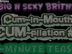 Watch big sexy Britney swallow huge cum loads in pov mouth cum-pilation vol 2