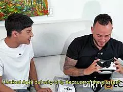 Lil Timy Tricks Petite Emma Anturin Into Hard Fuck While Stepmom Bangs in Bathroom