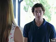 Ex-stripper milf housewife gets recognized and clothes ripped by two young monster cocks!