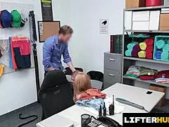 Blonde mom and teen daughter, ready to fuck the officer's cock to escape jail? Shoplifters submit in wild threesome