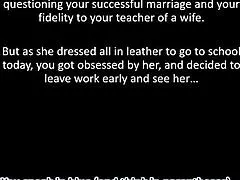 redhead teacher in leather skirt boots rides classroom cock deepthroat cumshot