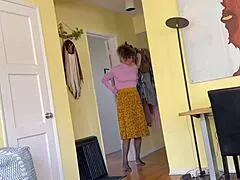 stepmom tempts impatient virgin with pantyhose ride leading to first creampie cowgirl