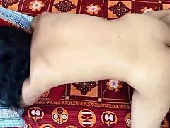 Desi married housewife sneaks hardcore sex with muscular boyfriend riding monster cock bent over in lingerie close up