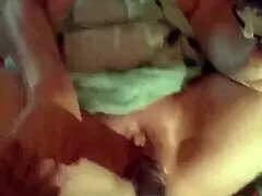 Velvet Rain goes blindfolded with huge toys squirting to massive orgasm