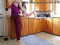 daddy rips clothes off STEPDAUGHTER in kitchen then pounds her juicy pussy to MASSIVE SQUIRTING ORGASMS