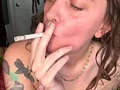 imagine puffing two smokes while fingering to orgasm in sheer pink lingerie