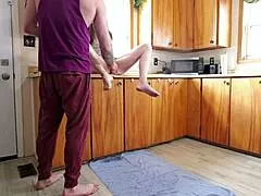 daddy rips clothes off STEPDAUGHTER in kitchen then pounds her juicy pussy to MASSIVE SQUIRTING ORGASMS