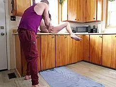daddy rips clothes off STEPDAUGHTER in kitchen then pounds her juicy pussy to MASSIVE SQUIRTING ORGASMS