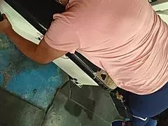 Gym Big Ass Wife Rides Monster Cock After Legs Workout Creampie