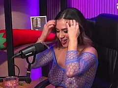 three hot latinas join teen for amazing lesbian dirty talk threesome