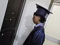 stepmom skips graduation but bends over for stepson's monster cock doggystyle in bedroom