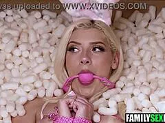 Stepdaughter, join our Easter threesome with toys and bunny costumes?