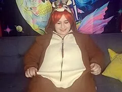 Girlfriend's fat ass striptease rips clothes off?