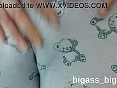her curvy bbw cameltoe peeks teasingly through pajamas as she fingers softcore style