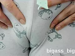 her curvy bbw cameltoe peeks teasingly through pajamas as she fingers softcore style