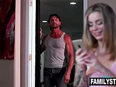 Stepdaughter Turns Into Stepdad and Stepmom's Naughty Fuck Doll in Taboo 3some Deepthroat Session